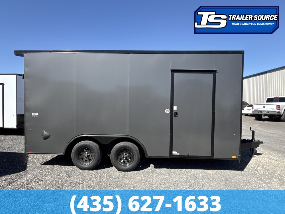 8.5x16 Look ST DLX Enclosed Cargo Trailer - 7'0" Interior - 7K GVWR - .080 PolyCor, Black Out Package, Rear Spoiler w/ Load Lights