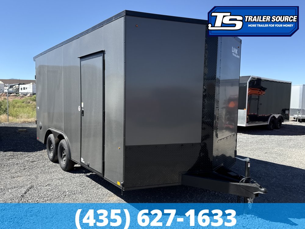 8.5x16 Look ST DLX Enclosed Cargo Trailer - 7'0" Interior - 7K GVWR - .080 PolyCor, Black Out Package, Rear Spoiler w/ Load Lights