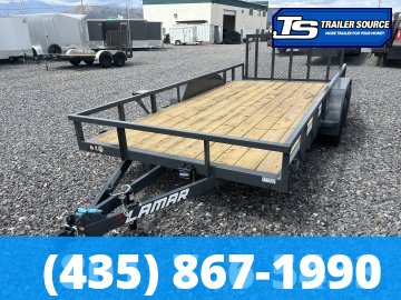7x16 Lamar UC Tandem Axle Utility Trailer - 7K GVWR - Ramp Gate, Tube Top Rail