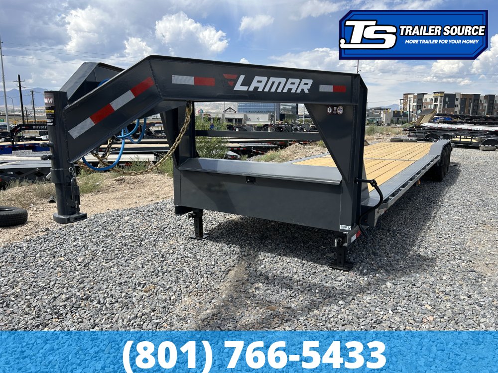 8.5'x36' Lamar H8 Gooseneck Wide Body w/ Drive Over Fenders Equipment