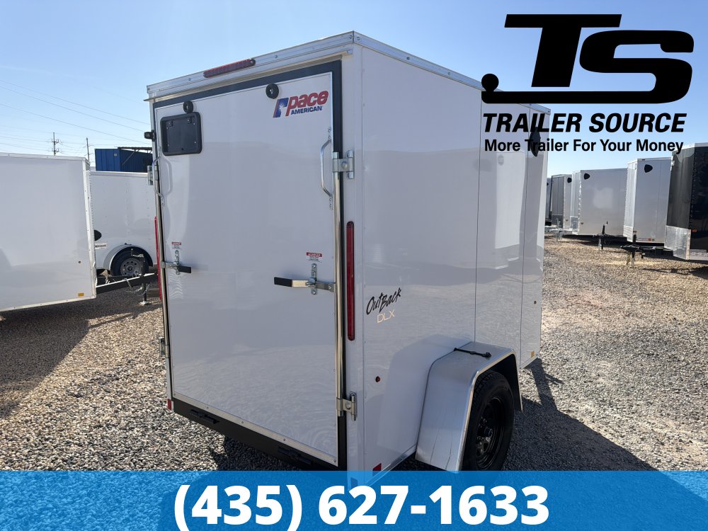 5x8 Pace American Outback Deluxe Enclosed Cargo Trailer - 6'0" Interior - 3.5K GVWR - 16" Cross Member Upgrade