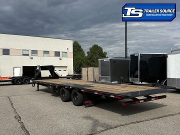 8.5x32 Double A Pro Series GHB Hydraulic Dovetail Gooseneck Equipment Trailer - 25.9K GVWR - 12k Axles, Engineered Beam, Engineered Neck, Pierced Frame