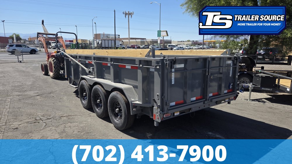 7x16 Diamond C LPT 307 Dump Trailer - 32" Sides - 24K GVWR - 14 Ply Tires, ABS Brakes, Board Brackets