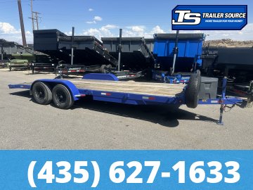 7x20 Innovative XTREME Flatbed Car Hauler Trailer - 10K GVWR - 14 Ply Tires, Dovetail, Tongue Box