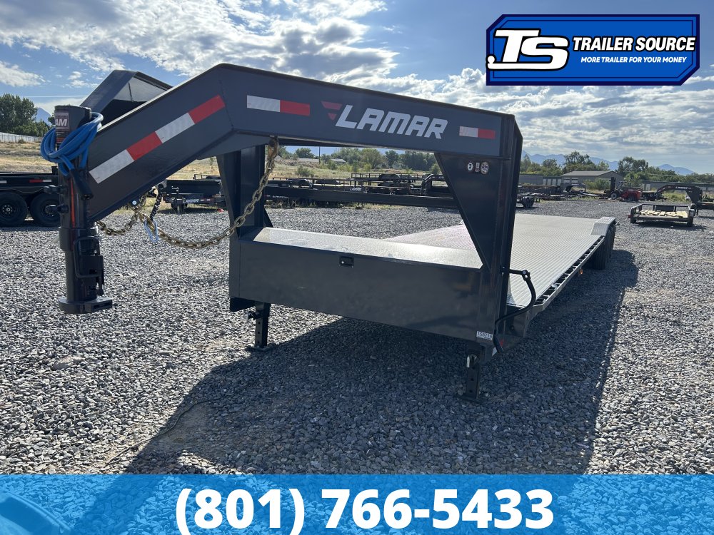 8.5'x40' Lamar H8 Gooseneck Wide Body w/ Drive Over Fenders Equipment