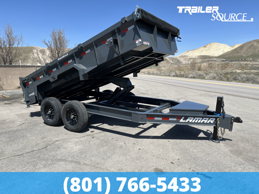 7x14 Lamar DT Scissor 24" Sides 14K Dump Trailer