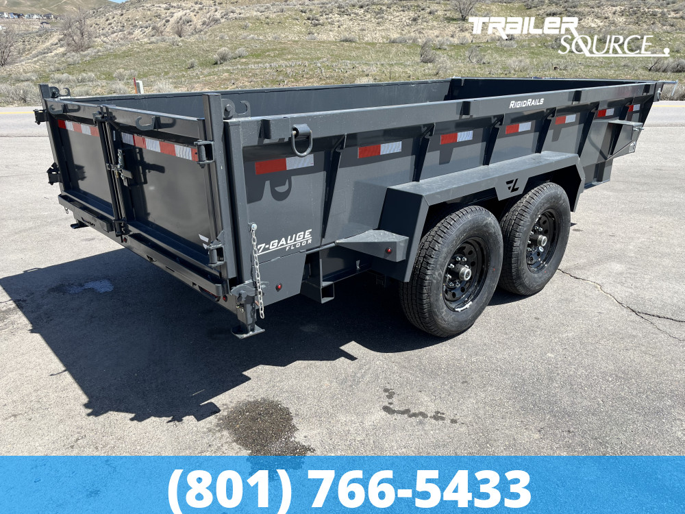 7x14 Lamar DT Scissor 24" Sides 14K Dump Trailer