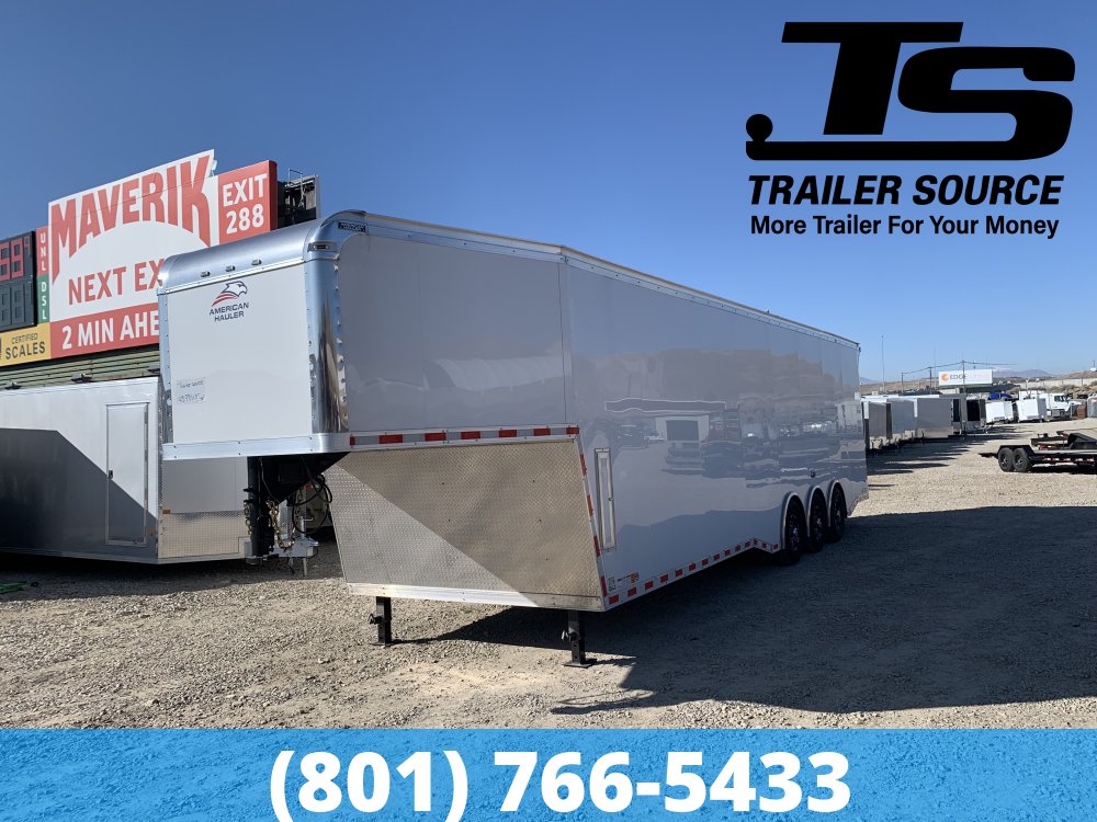 8.5x38 American Hauler Silver Hawk Gooseneck Enclosed Car Hauler