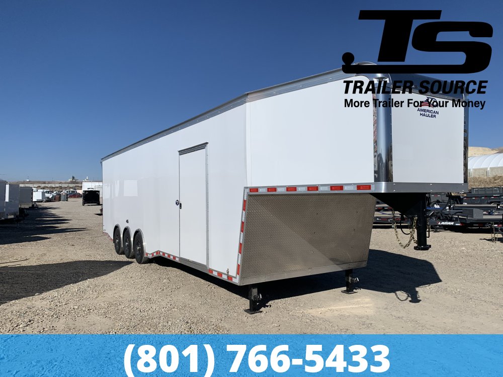 8.5x38 American Hauler Silver Hawk Gooseneck Enclosed Car Hauler