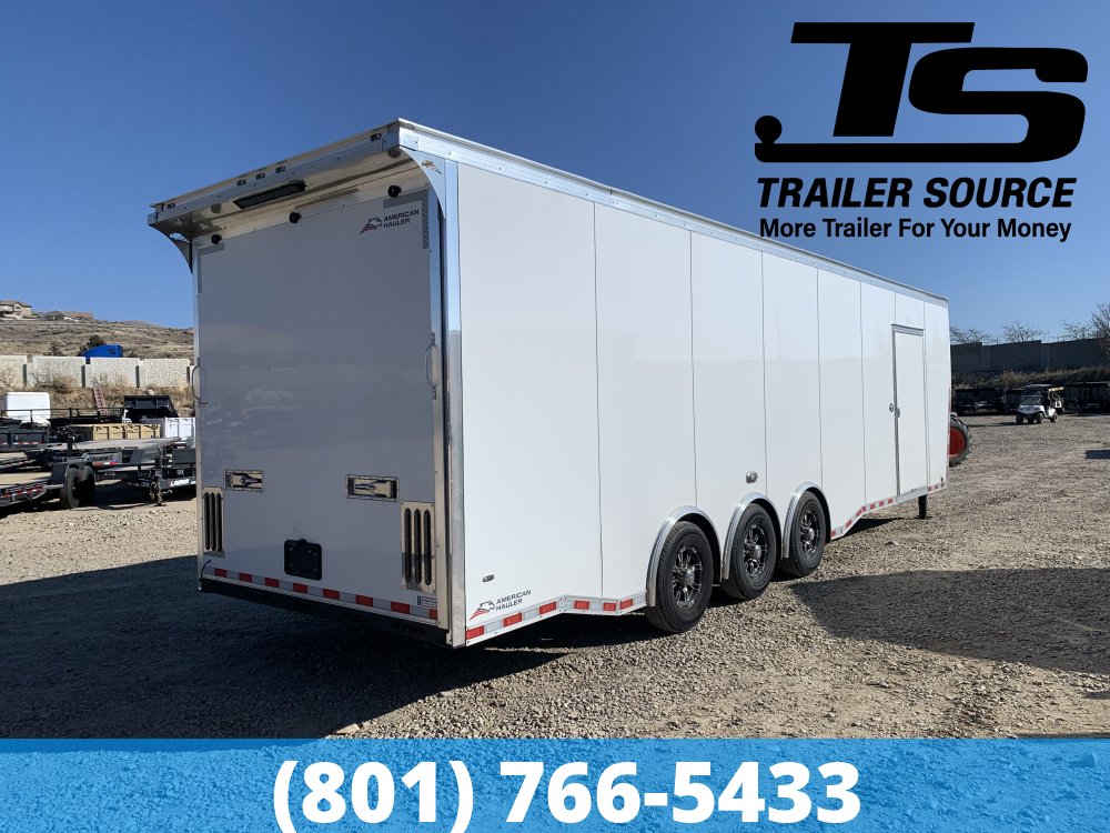 8.5x38 American Hauler Silver Hawk Gooseneck Enclosed Car Hauler