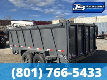 7x14 Lamar DT Dump Trailer - 48" Sides - 14K GVWR - Stabilizer Jacks, Telescopic