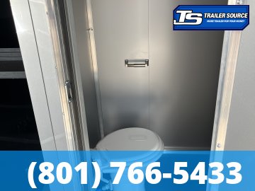 8.5x34 American Hauler Silver Hawk Enclosed Car Hauler Trailer - 7'10" Interior - 18K GVWR - Bathroom Build Out, Ramp Door