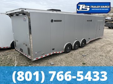 8.5x34 American Hauler Silver Hawk Enclosed Car Hauler Trailer - 7'10" Interior - 18K GVWR - Bathroom Build Out, Ramp Door