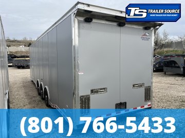 8.5x34 American Hauler Silver Hawk Enclosed Car Hauler Trailer - 7'10" Interior - 18K GVWR - Bathroom Build Out, Ramp Door