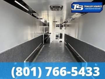 8.5x34 American Hauler Silver Hawk Enclosed Car Hauler Trailer - 7'10" Interior - 18K GVWR - Bathroom Build Out, Ramp Door
