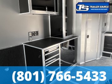 8.5x34 American Hauler Silver Hawk Enclosed Car Hauler Trailer - 7'10" Interior - 18K GVWR - Bathroom Build Out, Ramp Door