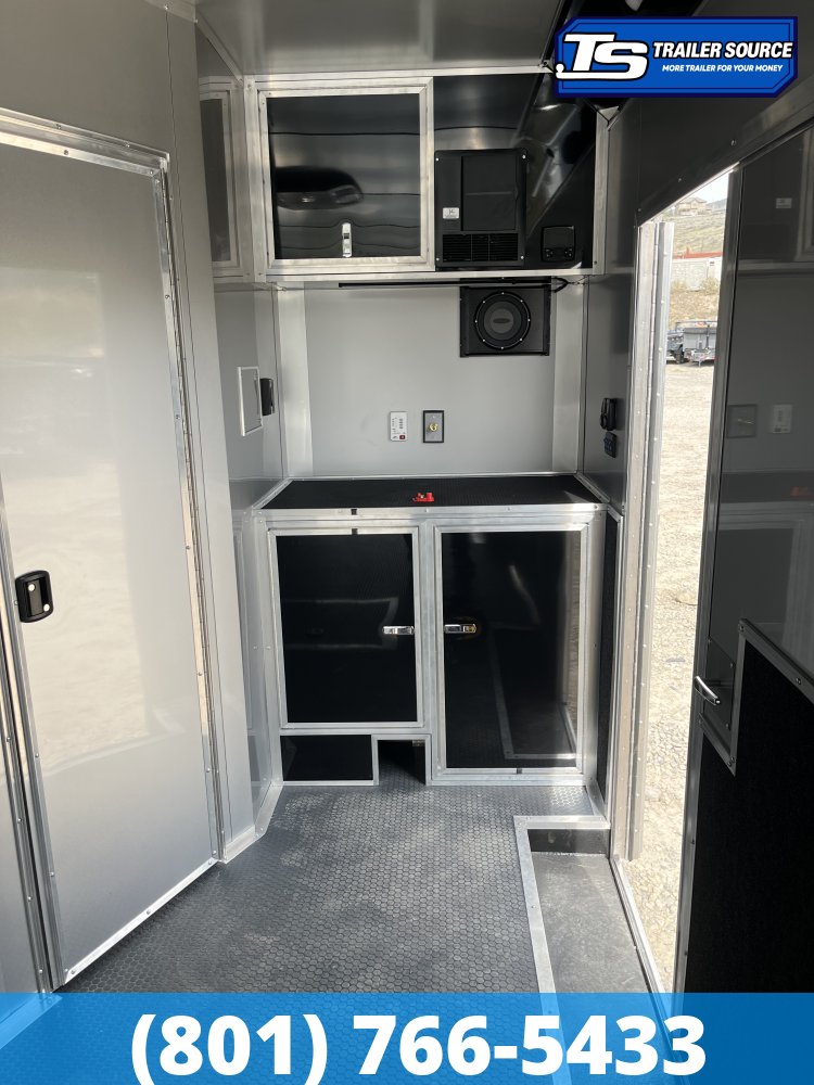 8.5x34 American Hauler Silver Hawk Enclosed Car Hauler Trailer - 7'10" Interior - 18K GVWR - Bathroom Build Out, Ramp Door