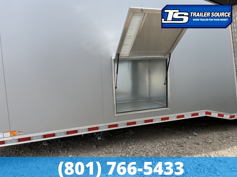 8.5x34 American Hauler Silver Hawk Enclosed Car Hauler Trailer - 7'10" Interior - 18K GVWR - Bathroom Build Out, Ramp Door