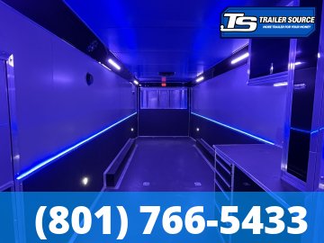 8.5x34 American Hauler Silver Hawk Enclosed Car Hauler Trailer - 7'10" Interior - 18K GVWR - Bathroom Build Out, Ramp Door
