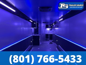 8.5x34 American Hauler Silver Hawk Enclosed Car Hauler Trailer - 7'10" Interior - 18K GVWR - Bathroom Build Out, Ramp Door