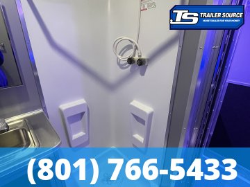 8.5x34 American Hauler Silver Hawk Enclosed Car Hauler Trailer - 7'10" Interior - 18K GVWR - Bathroom Build Out, Ramp Door