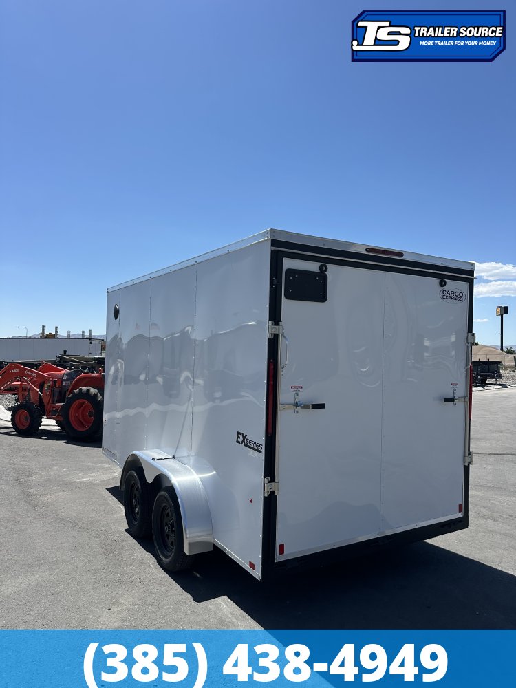 7x14 Cargo Express EX Series DLX Enclosed Cargo Trailer - 7'0" Interior - 7K GVWR - 16" Cross Member Upgrade, Barlock on Door, Spare Tire