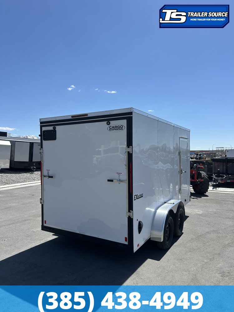 7x14 Cargo Express EX Series DLX Enclosed Cargo Trailer - 7'0" Interior - 7K GVWR - 16" Cross Member Upgrade, Barlock on Door, Spare Tire