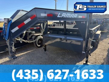 7x14 Lamar DT Gooseneck Dump Trailer - 24" Sides - 14K GVWR - Telescopic