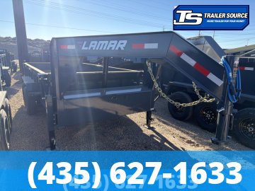 7x14 Lamar DT Gooseneck Dump Trailer - 24" Sides - 14K GVWR - Telescopic