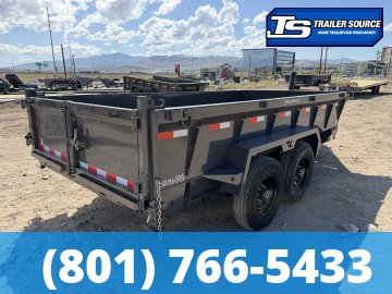 7x14 Lamar DT Dump Trailer - 24" Sides - 14K GVWR - Stabilizer Jacks, Telescopic