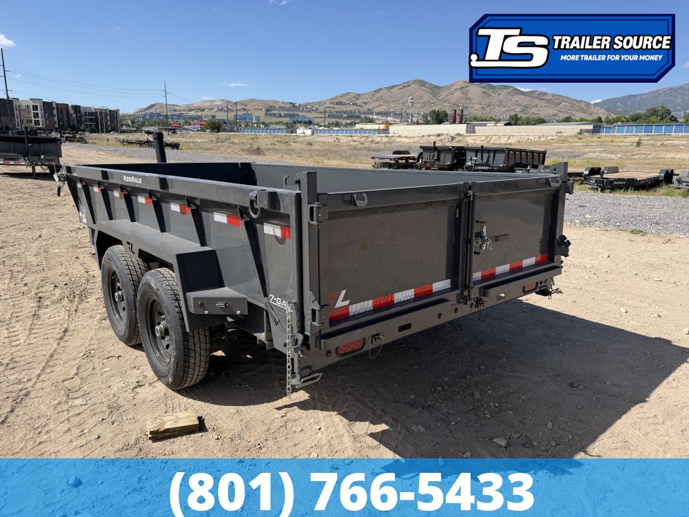 7x14 Lamar DT Dump Trailer - 24" Sides - 14K GVWR - Stabilizer Jacks, Telescopic