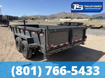 7x14 Lamar DT Dump Trailer - 24" Sides - 14K GVWR - Stabilizer Jacks, Telescopic