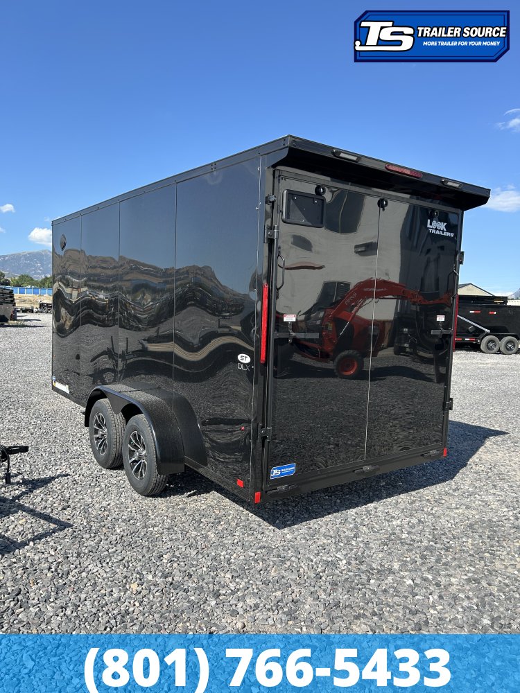 7x16 Look ST DLX Enclosed Cargo Trailer - 7'0" Interior - 7K GVWR - .080 PolyCor, Alloy Wheels, Black Out Package, Rear Spoiler w/ Load Lights