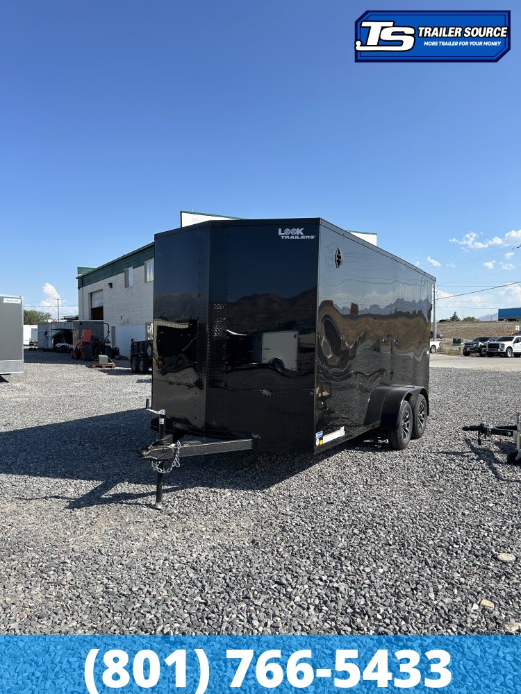 7x16 Look ST DLX Enclosed Cargo Trailer - 7'0" Interior - 7K GVWR - .080 PolyCor, Alloy Wheels, Black Out Package, Rear Spoiler w/ Load Lights
