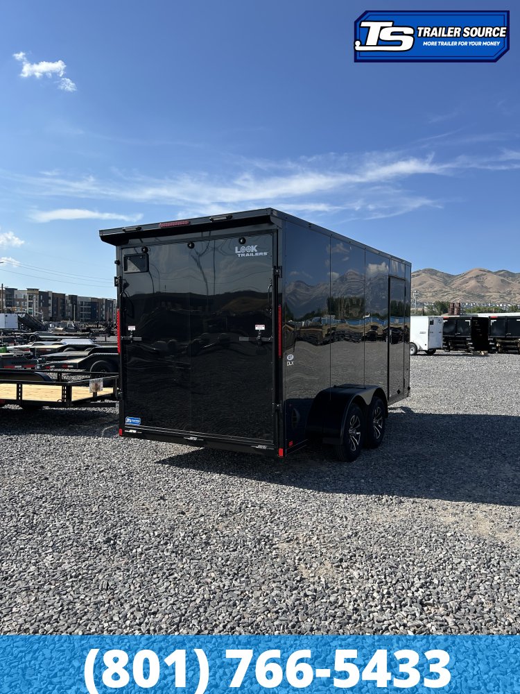 7x16 Look ST DLX Enclosed Cargo Trailer - 7'0" Interior - 7K GVWR - .080 PolyCor, Alloy Wheels, Black Out Package, Rear Spoiler w/ Load Lights