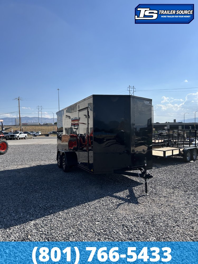 7x16 Look ST DLX Enclosed Cargo Trailer - 7'0" Interior - 7K GVWR - .080 PolyCor, Alloy Wheels, Black Out Package, Rear Spoiler w/ Load Lights