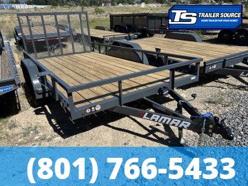 7x14 Lamar UC Utility Trailer - 7K GVWR - Ramp Gate, Tube Top Rail