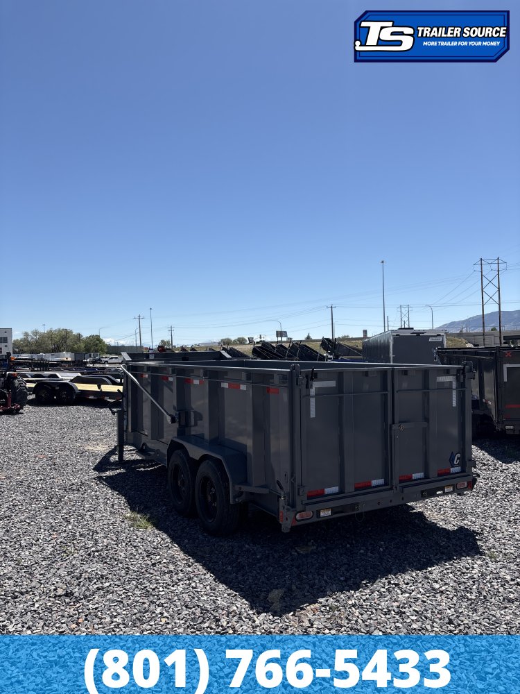 7x16 Diamond C LPT-GN 208 Gooseneck Dump Trailer - 44" Sides - 18K GVWR - 18 Ply Tires, Long Arm Tarp