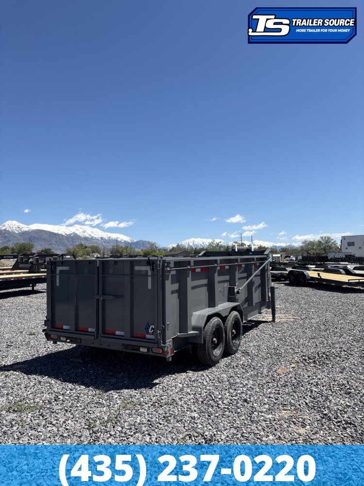 7x16 Diamond C LPT-GN 208 Gooseneck Dump Trailer - 44" Sides - 18K GVWR - 18 Ply Tires, Long Arm Tarp