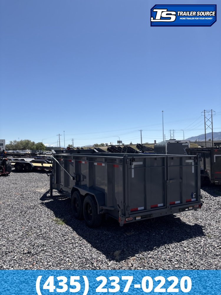 7x16 Diamond C LPT-GN 208 Gooseneck Dump Trailer - 44" Sides - 18K GVWR - 18 Ply Tires, Long Arm Tarp