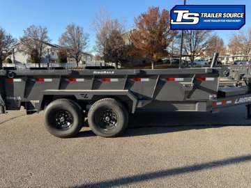 7x14 Lamar DT Dump Trailer - 24" Sides - 14K GVWR - Stabilizer Jacks, Telescopic