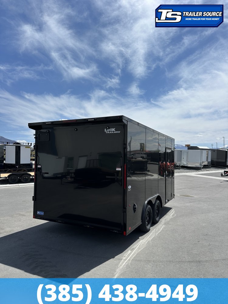 8.5x16 Look ST DLX Enclosed Cargo Trailer - 7'0" Interior - 7K GVWR - .080 PolyCor, Black Out Package, Rear Spoiler w/ Load Lights