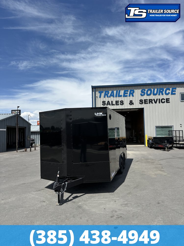 8.5x16 Look ST DLX Enclosed Cargo Trailer - 7'0" Interior - 7K GVWR - .080 PolyCor, Black Out Package, Rear Spoiler w/ Load Lights