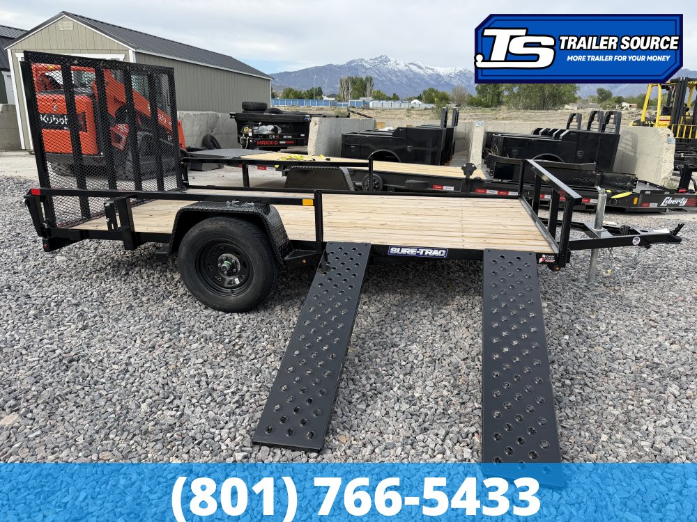 7x12 Sure-Trac Tube Top ATV Utility Trailer - 3.5K GVWR - Ramp Gate, Side Ramps