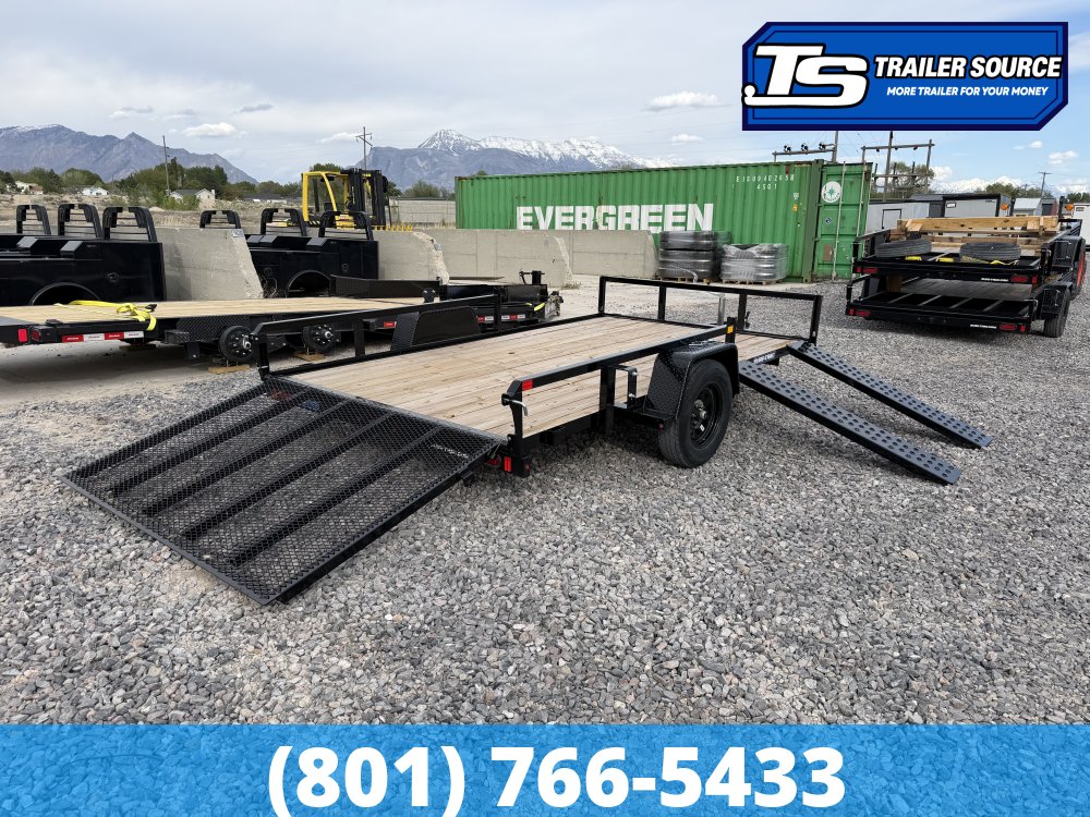 7x12 Sure-Trac Tube Top ATV Utility Trailer - 3.5K GVWR - Ramp Gate, Side Ramps