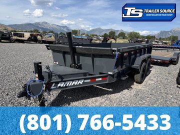 7x14 Lamar DT Dump Trailer - 24" Sides - 14K GVWR - Stabilizer Jacks, Telescopic