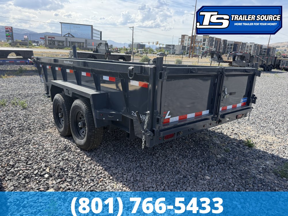 7x14 Lamar DT Dump Trailer - 24" Sides - 14K GVWR - Stabilizer Jacks, Telescopic