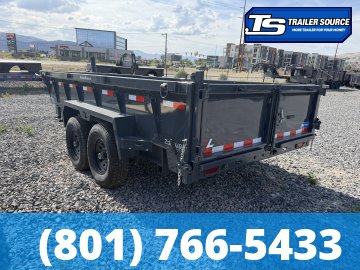 7x14 Lamar DT Dump Trailer - 24" Sides - 14K GVWR - Stabilizer Jacks, Telescopic