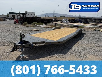 8.5x22 Diamond C GTF 206 Flatbed Car Hauler Trailer - 7K GVWR - Wide Body w/ Drive Over Fenders