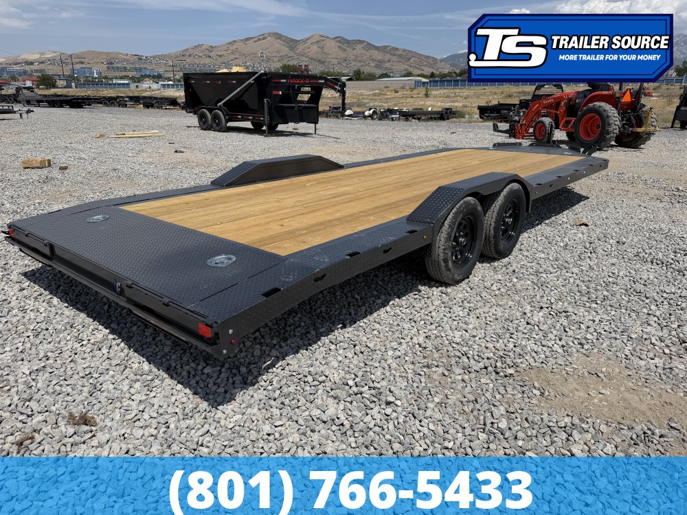 8.5x22 Diamond C GTF 206 Flatbed Car Hauler Trailer - 7K GVWR - Wide Body w/ Drive Over Fenders